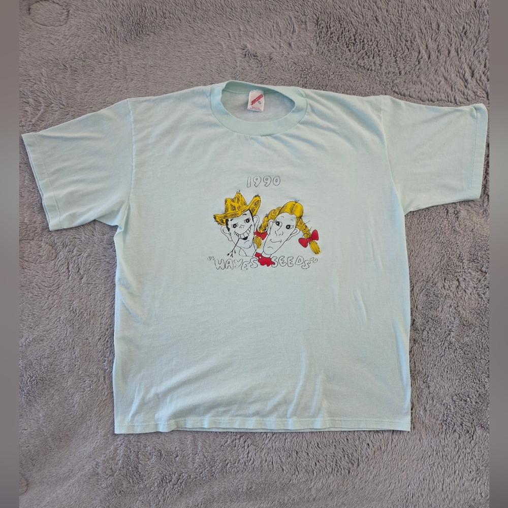 Vintage 1990 "Hayes Seeds" Themed Single Stitch T-Shirt